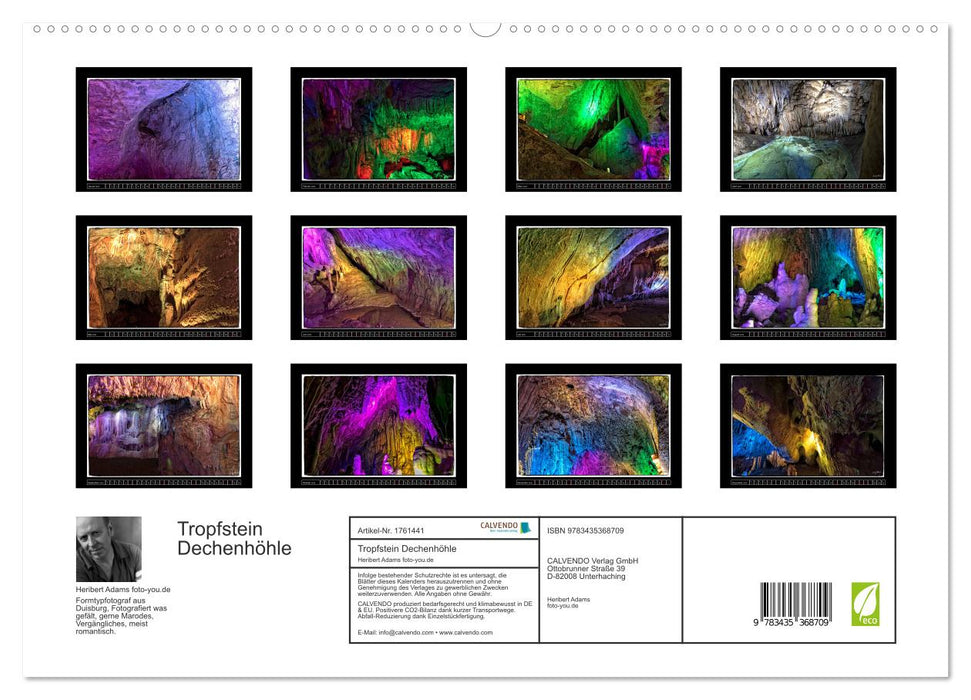 Tropfstein Dechenhöhle (CALVENDO Premium Wandkalender 2025)