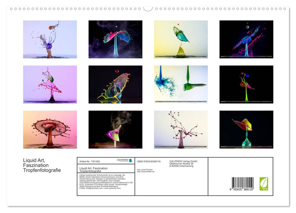 Liquid Art, Faszination Tropfenfotografie (CALVENDO Premium Wandkalender 2025)