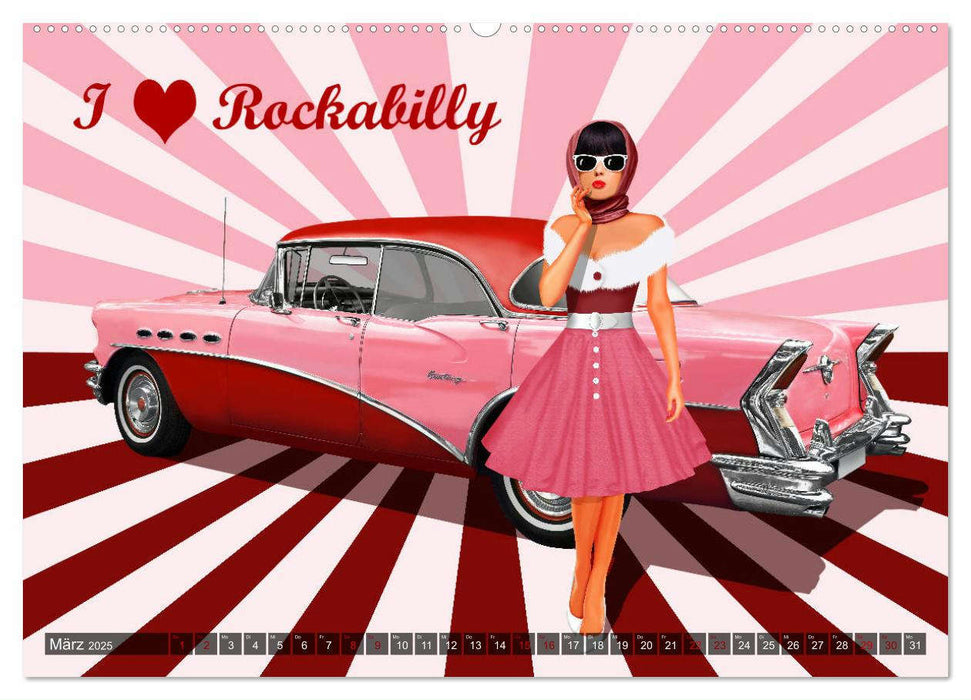 Pin-Up Girls im Retro Style by Mausopardia (CALVENDO Premium Wandkalender 2025)