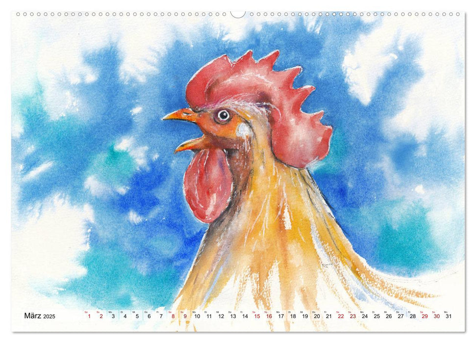 Landleben Aquarelle (CALVENDO Premium Wandkalender 2025)