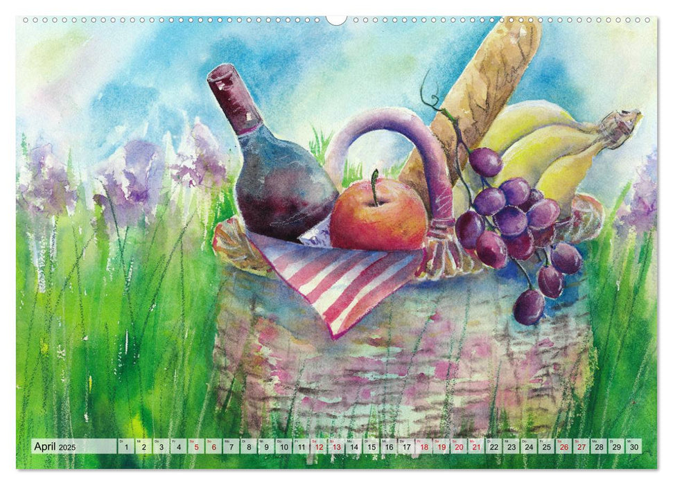 Landleben Aquarelle (CALVENDO Premium Wandkalender 2025)