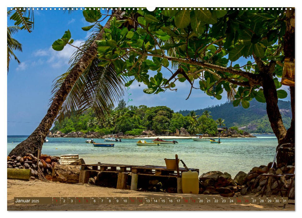 Seychellen - Inseln im Ozean (CALVENDO Premium Wandkalender 2025)