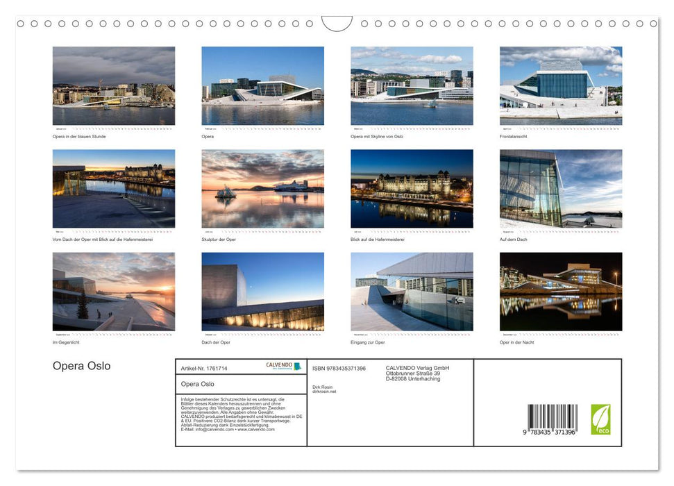 Opera Oslo (CALVENDO Wandkalender 2025)