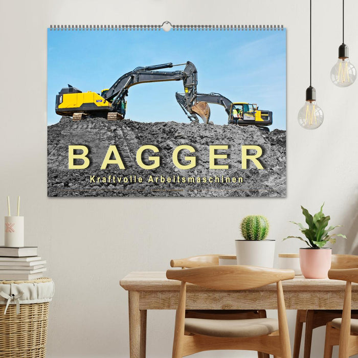 Bagger - kraftvolle Arbeitsmaschinen (CALVENDO Wandkalender 2025)