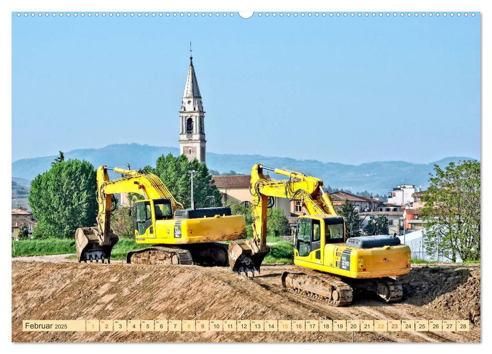 Bagger - kraftvolle Arbeitsmaschinen (CALVENDO Wandkalender 2025)