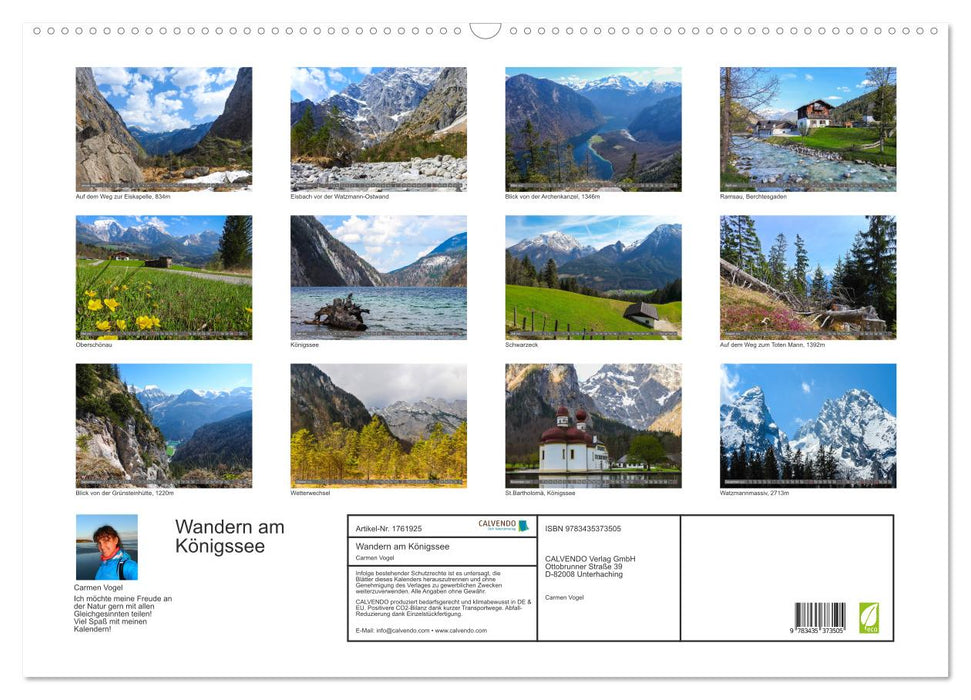 Wandern am Königssee (CALVENDO Wandkalender 2025)