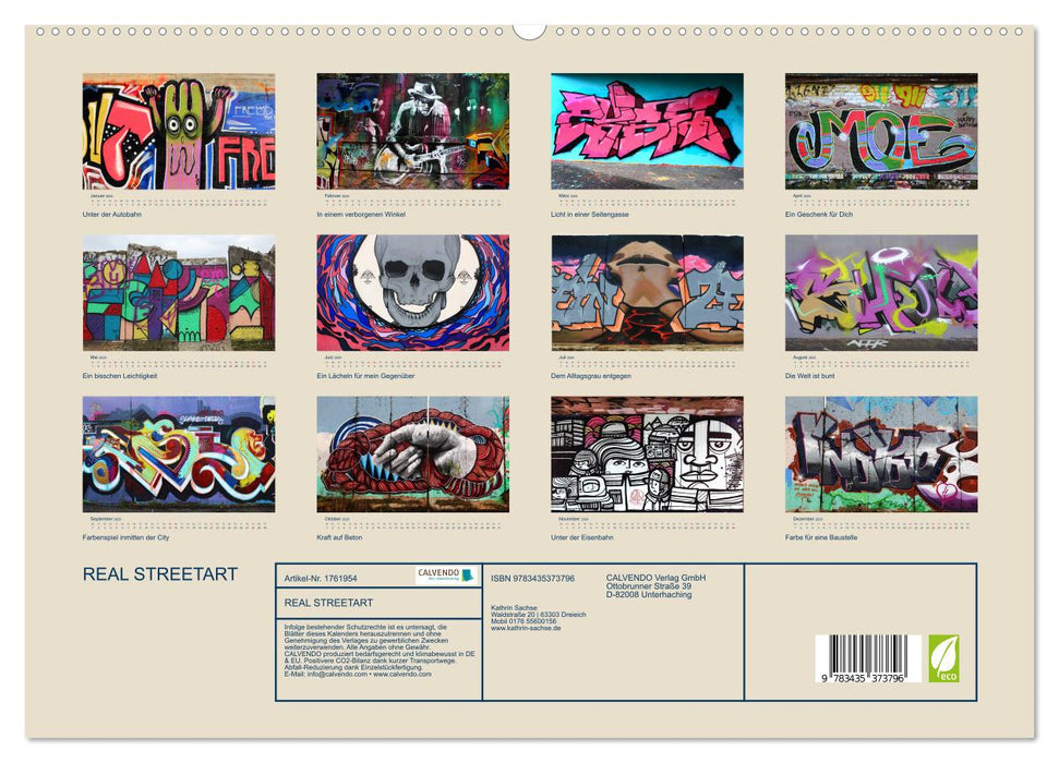 REAL STREETART (CALVENDO Premium Wandkalender 2025)