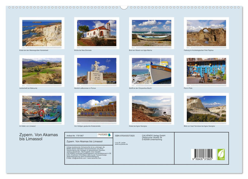 Zypern. Von Akamas bis Limassol (CALVENDO Premium Wandkalender 2025)