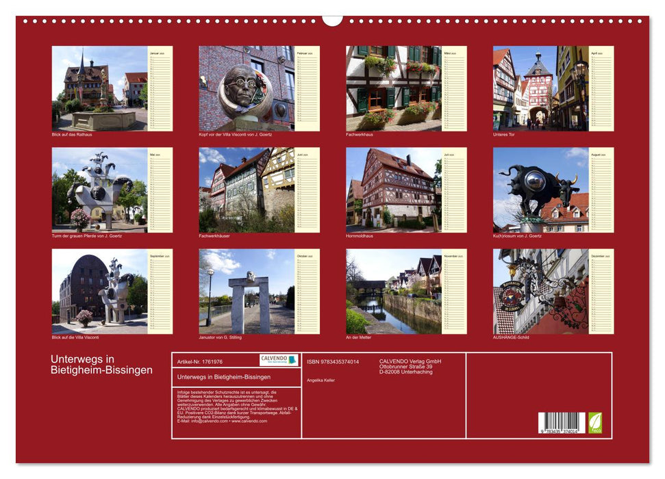 Unterwegs in Bietigheim-Bissingen (CALVENDO Wandkalender 2025)