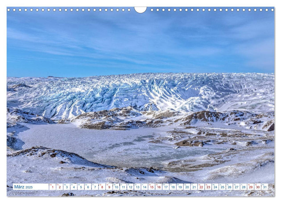 Grönland, ein Leben mit Eisbergen und Polarlichtern (CALVENDO Wandkalender 2025)