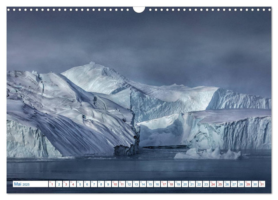 Grönland, ein Leben mit Eisbergen und Polarlichtern (CALVENDO Wandkalender 2025)