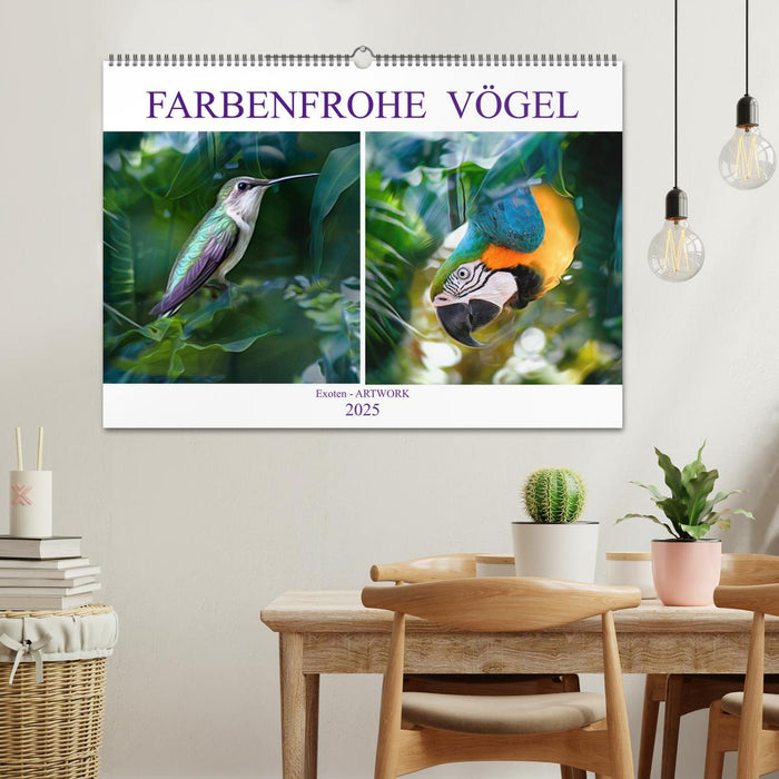 Farbenfrohe Vögel - Exoten ARTWORK (CALVENDO Wandkalender 2025)