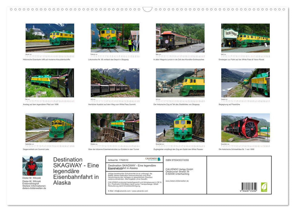 Destination SKAGWAY - Eine legendäre Eisenbahnfahrt in Alaska (CALVENDO Wandkalender 2025)