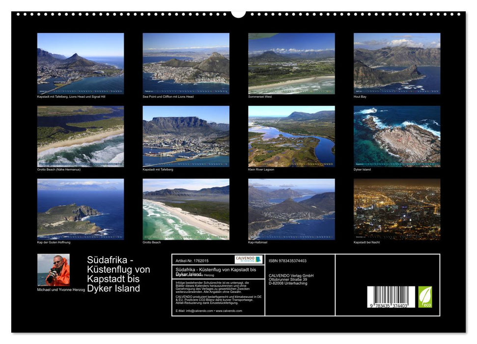 Südafrika - Küstenflug von Kapstadt bis Dyker Island (CALVENDO Premium Wandkalender 2025)