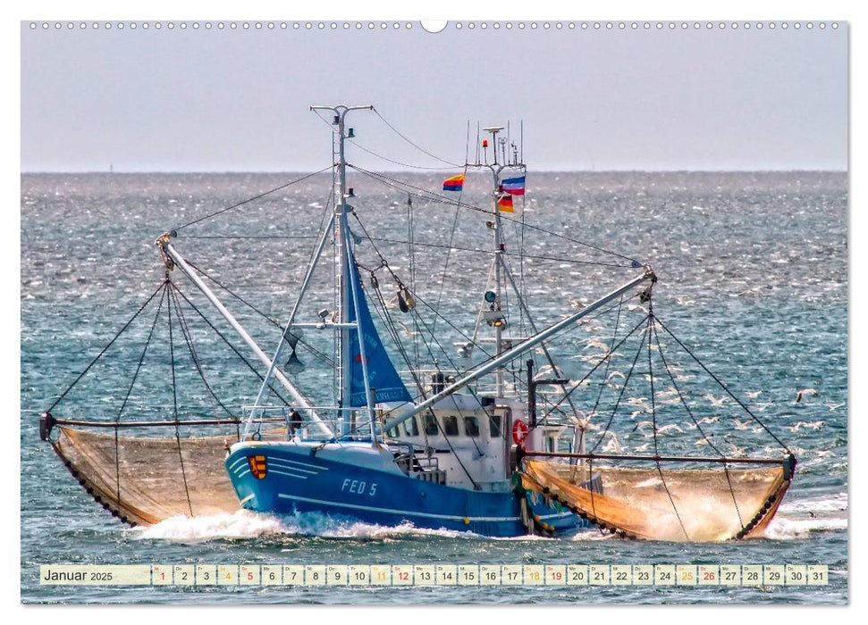 Maritime Augenblicke - Fischkutter (CALVENDO Premium Wandkalender 2025)