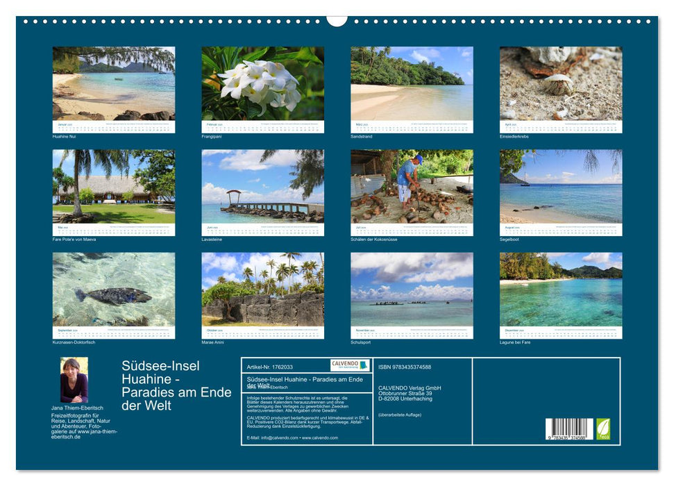 Südsee-Insel Huahine - Paradies am Ende der Welt (CALVENDO Wandkalender 2025)