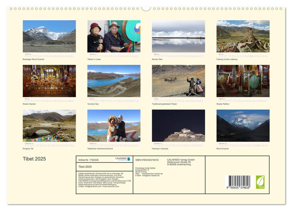 Tibet 2025 (CALVENDO Premium Wandkalender 2025)