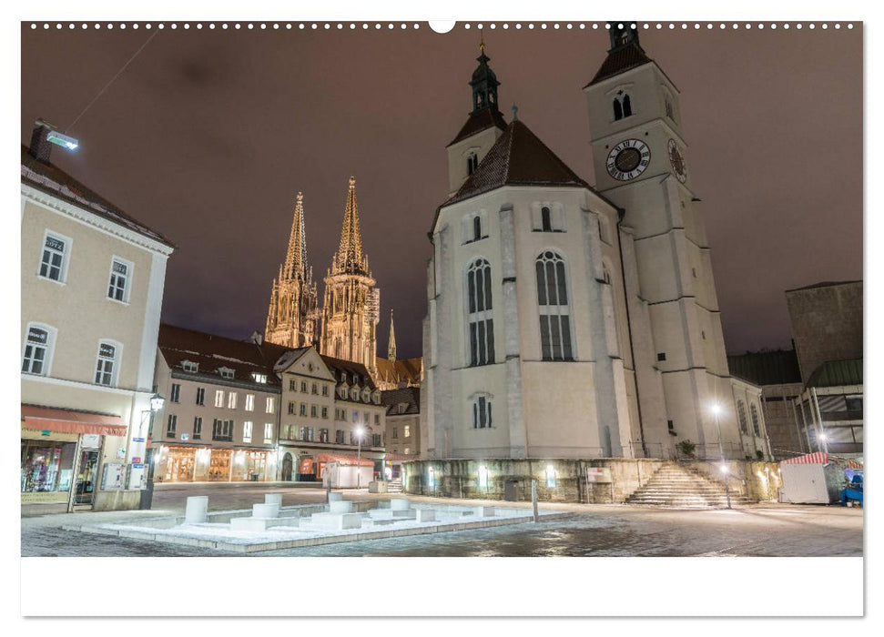 Regensburg bei Nacht (CALVENDO Premium Wandkalender 2025)