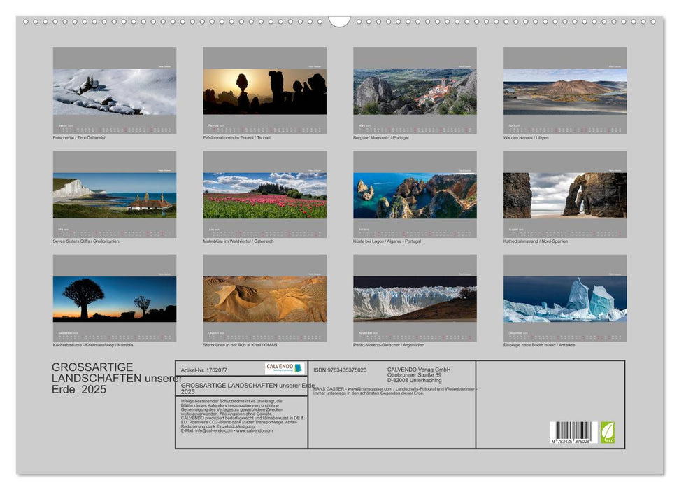 GROSSARTIGE LANDSCHAFTEN unserer Erde 2025 (CALVENDO Wandkalender 2025)
