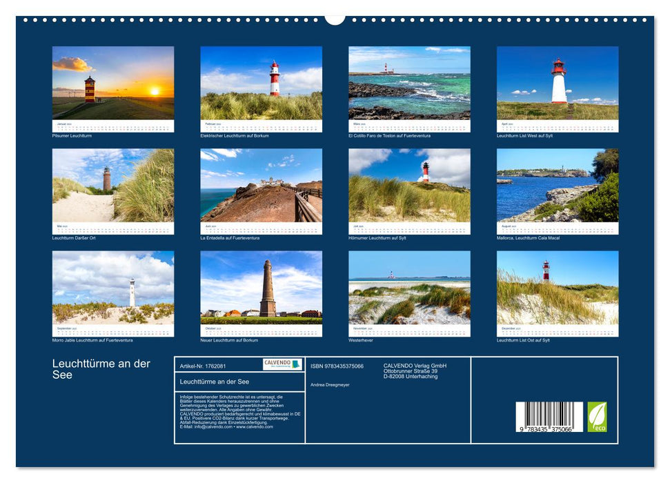 Leuchttürme an der See (CALVENDO Premium Wandkalender 2025)