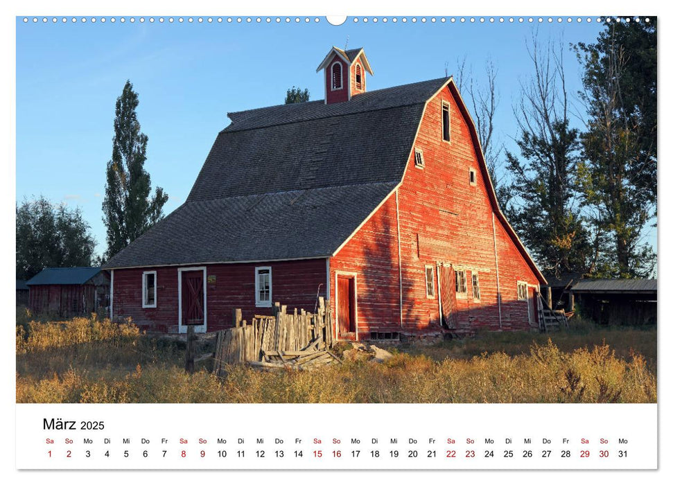 Red Barns - rote Scheunen (CALVENDO Premium Wandkalender 2025)