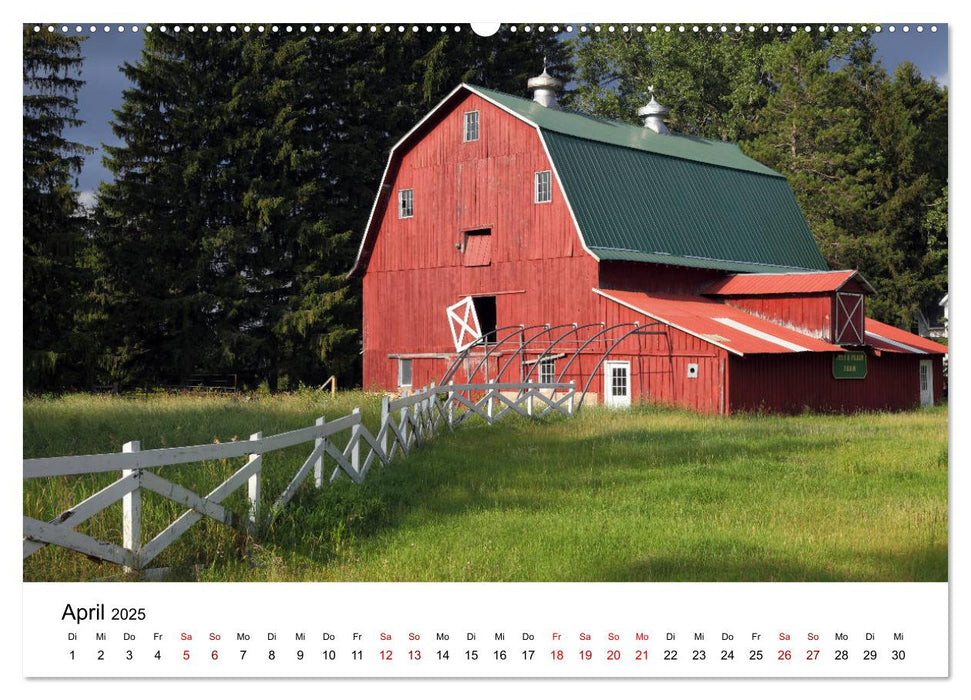 Red Barns - rote Scheunen (CALVENDO Premium Wandkalender 2025)