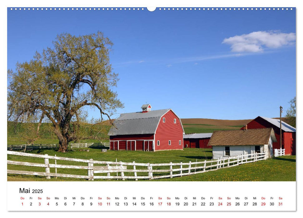 Red Barns - rote Scheunen (CALVENDO Premium Wandkalender 2025)