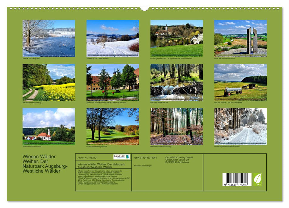 Wiesen Wälder Weiher. Der Naturpark Augsburg-Westliche Wälder (CALVENDO Premium Wandkalender 2025)