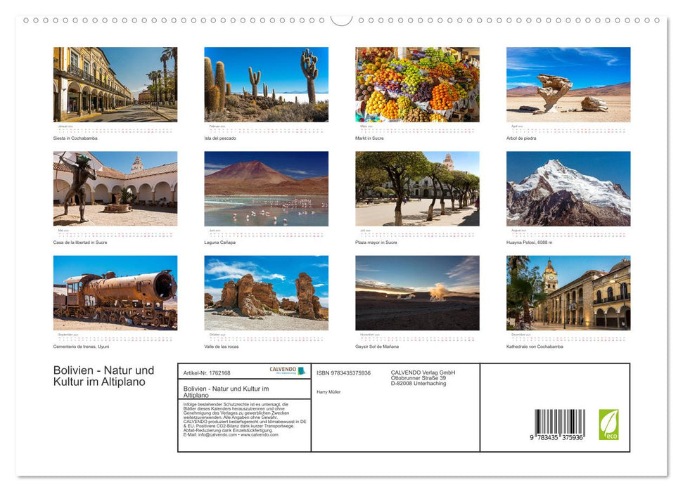 Bolivien - Natur und Kultur im Altiplano (CALVENDO Premium Wandkalender 2025)