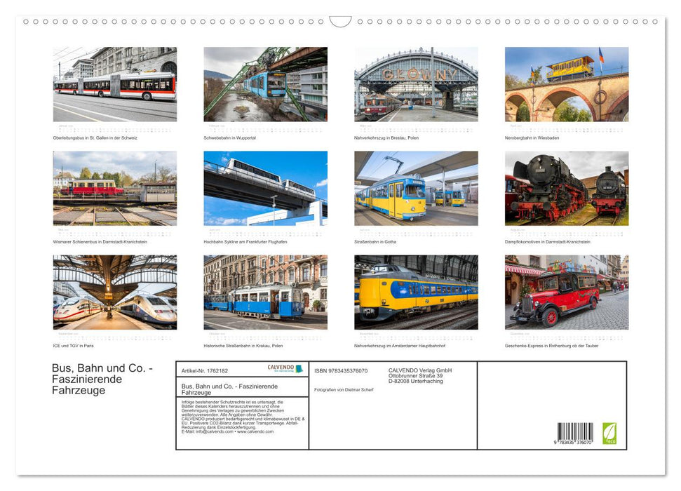 Bus, Bahn und Co. - Faszinierende Fahrzeuge (CALVENDO Wandkalender 2025)