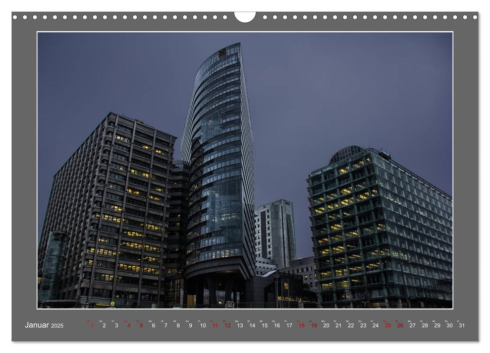 Großstadtabend - Die blaue Stunde in Wien (CALVENDO Wandkalender 2025)