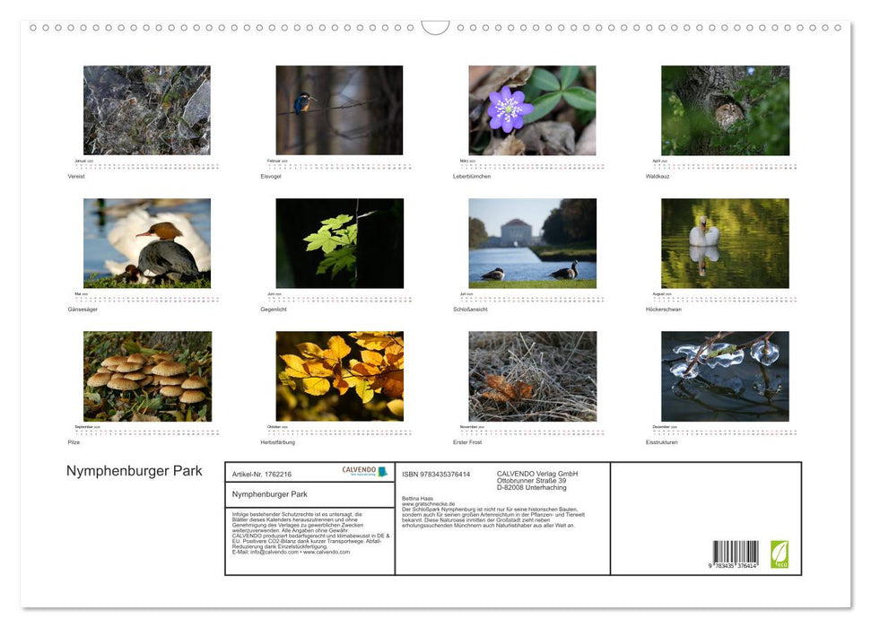Nymphenburger Park (CALVENDO Wandkalender 2025)