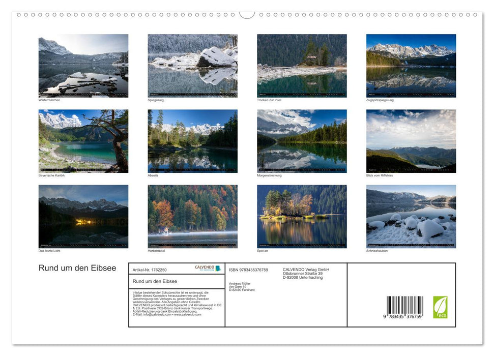 Rund um den Eibsee (CALVENDO Premium Wandkalender 2025)