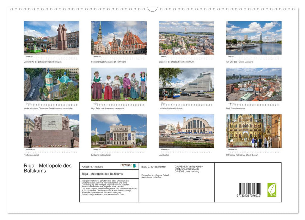 Riga - Metropole des Baltikums (CALVENDO Premium Wandkalender 2025)