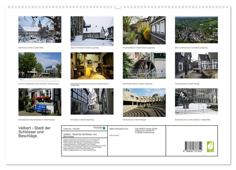 Velbert - Stadt der Schlösser und Beschläge (CALVENDO Premium Wandkalender 2025)