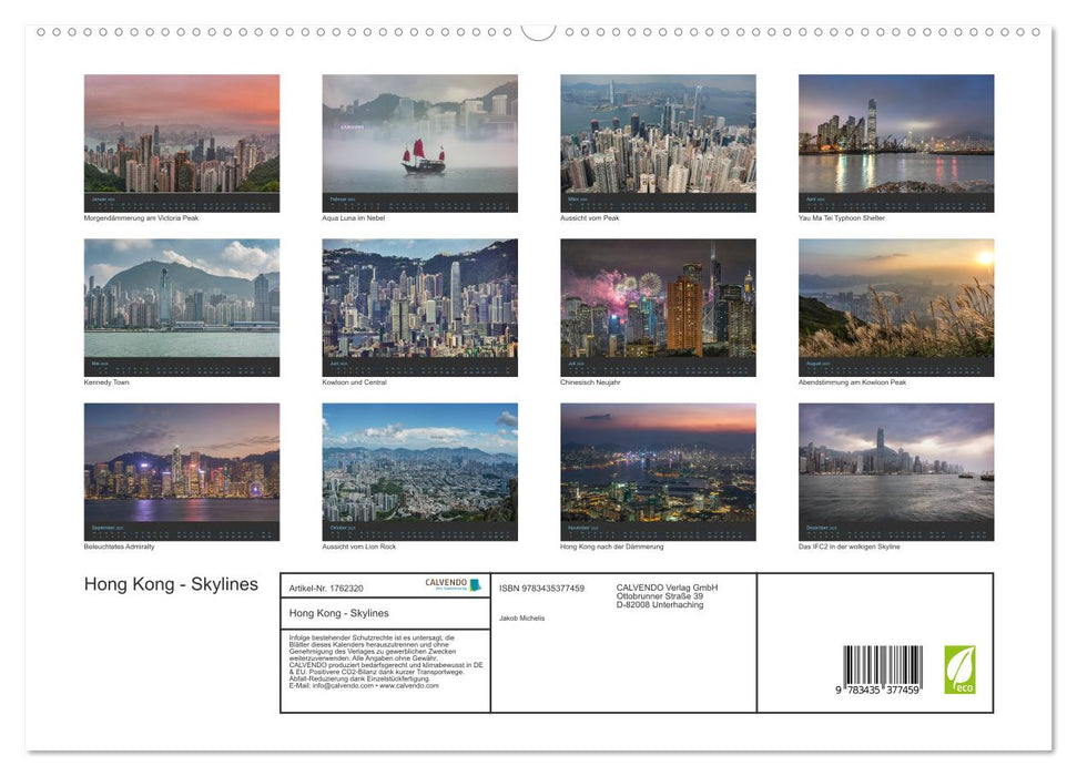 Hong Kong - Skylines (CALVENDO Premium Wandkalender 2025)