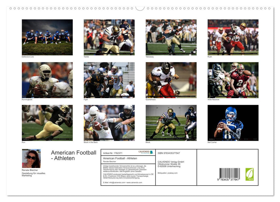 American Football - Athleten (CALVENDO Premium Wandkalender 2025)