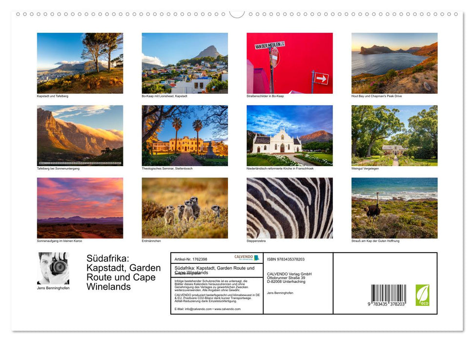 Südafrika: Kapstadt, Garden Route und Cape Winelands (CALVENDO Premium Wandkalender 2025)