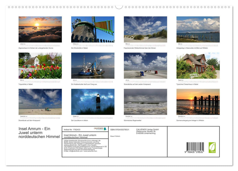 Insel Amrum - Ein Juwel unterm norddeutschen Himmel (CALVENDO Premium Wandkalender 2025)