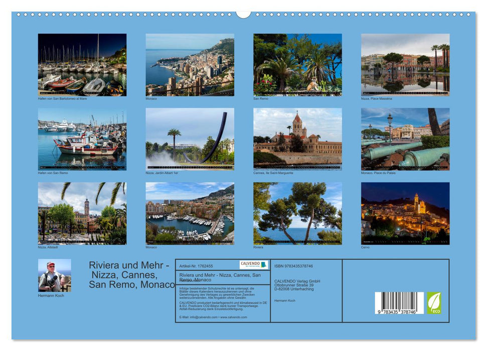 Riviera und Mehr - Nizza, Cannes, San Remo, Monaco (CALVENDO Premium Wandkalender 2025)