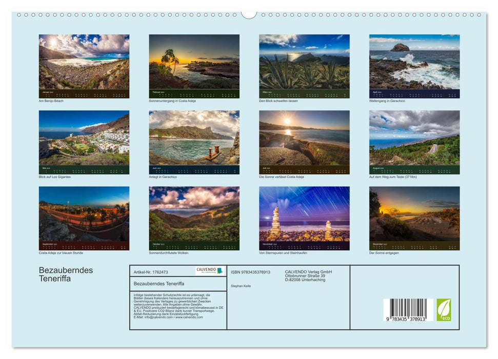 Bezauberndes Teneriffa (CALVENDO Premium Wandkalender 2025)