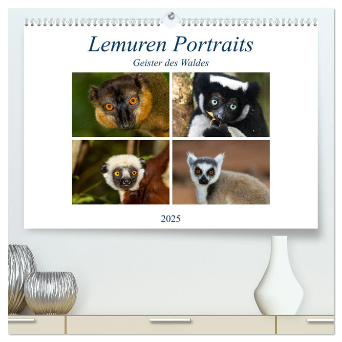 Lemuren Portraits (CALVENDO Premium Wandkalender 2025)