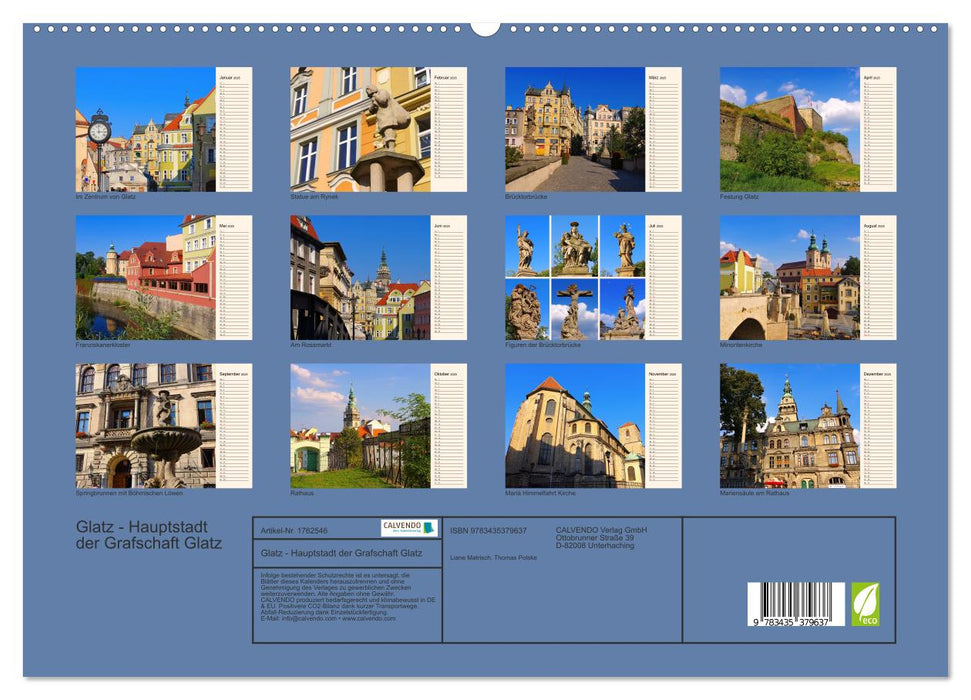 Glatz - Hauptstadt der Grafschaft Glatz (CALVENDO Premium Wandkalender 2025)