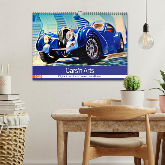 Cars'n'Arts - Digital Artwork von Jean-Louis Glineur (CALVENDO Wandkalender 2025)