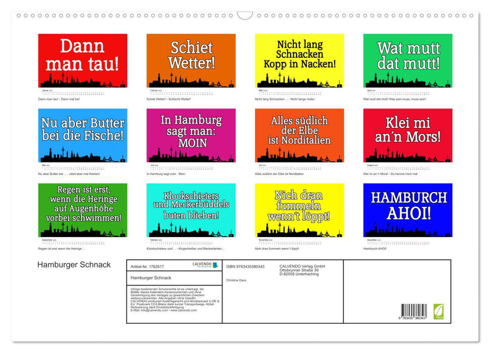 Hamburger Schnack (CALVENDO Wandkalender 2025)