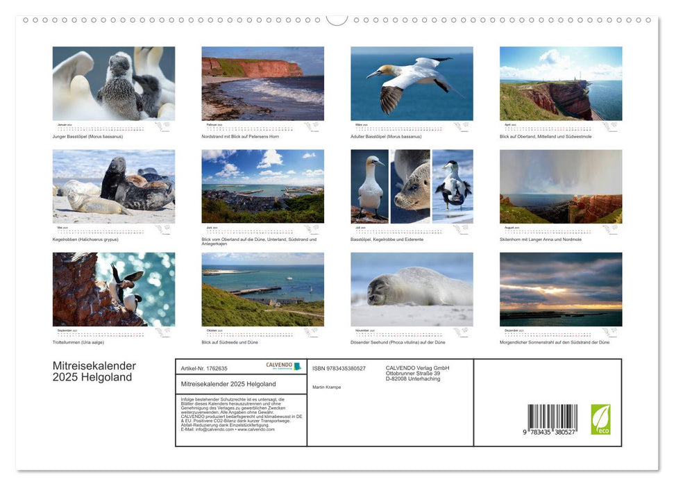 Mitreisekalender 2025 Helgoland (CALVENDO Premium Wandkalender 2025)