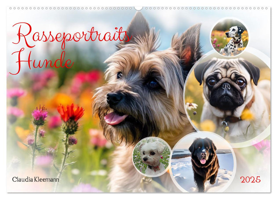 Rasseportraits - Hunde (CALVENDO Wandkalender 2025)