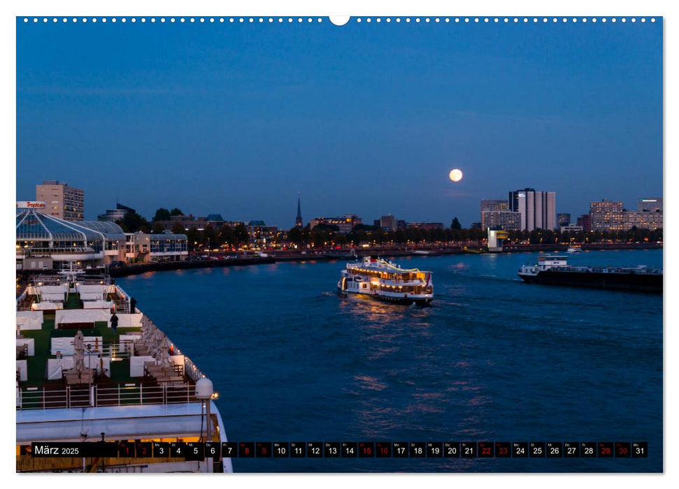 Rotterdam bei Nacht (CALVENDO Premium Wandkalender 2025)