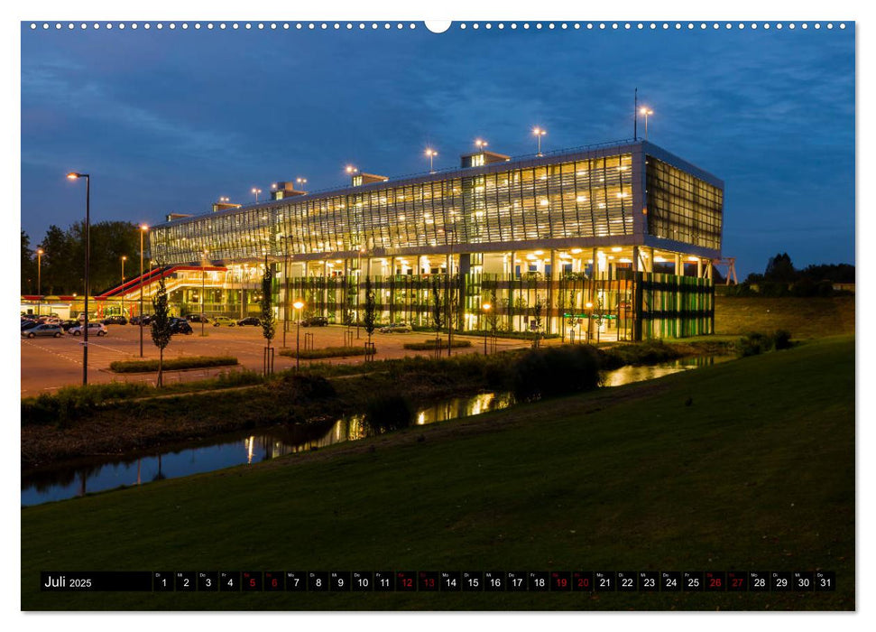 Rotterdam bei Nacht (CALVENDO Premium Wandkalender 2025)