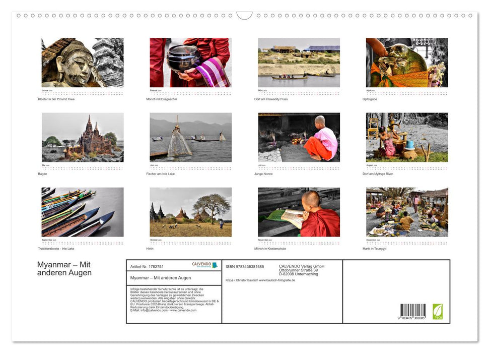 Myanmar – Mit anderen Augen (CALVENDO Wandkalender 2025)